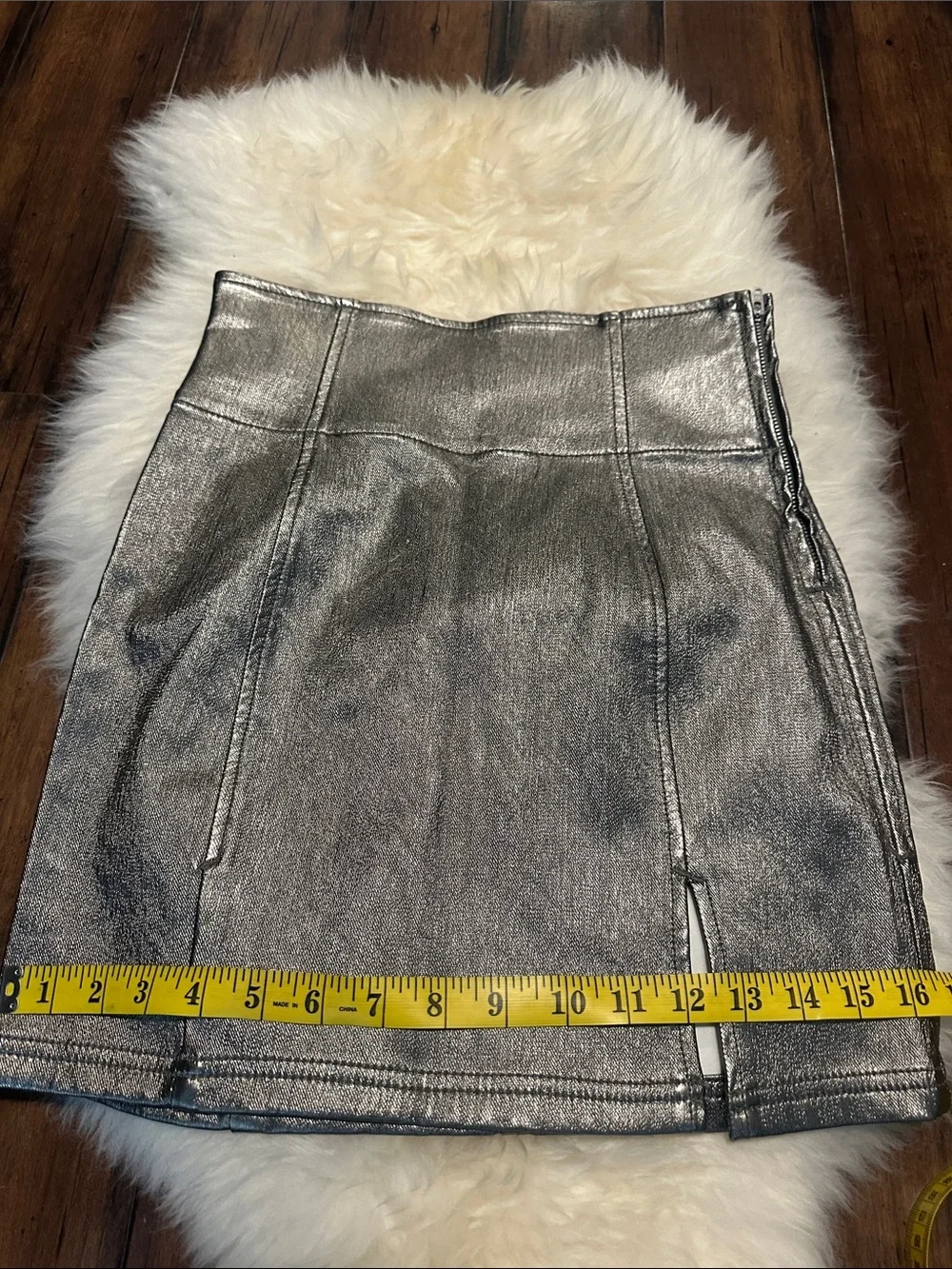 NWOT metallic FREE PEOPLE mini skirt